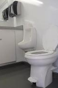 luxury restroom trailers feature porcelain toilets